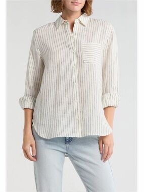 New w/ Tags Rag & Bone Striped Linen Shirt size XS